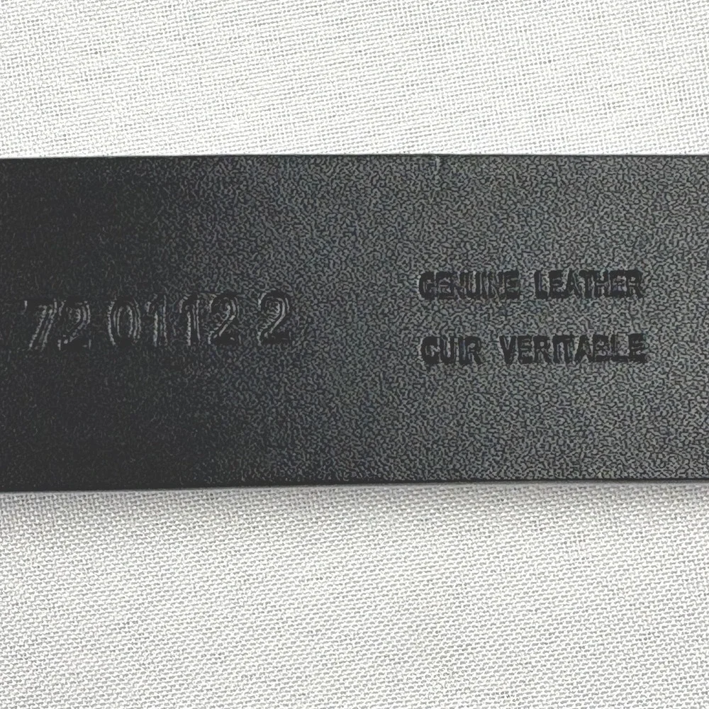 King Size Genuine Leather Black Belt Size 52/54 Antique Nickel‎ Buckle *READ*